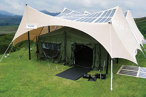 Powerfilm PowerShade 2 kW Solar Field Shelter